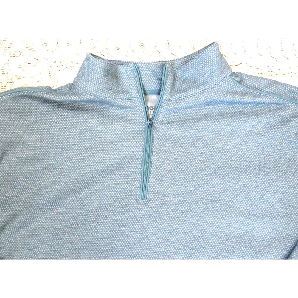 Ahead Casuals Men's Pullover Golf Sweater 1/4 Zip Sea Foam Green EUC - Picture 2 of 7